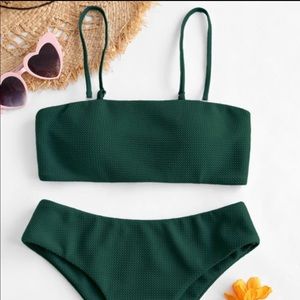 Zaful Bikini Bandeau Top with High Waisted Bottom
